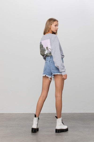 RHINESTONE DENIM SHORTS