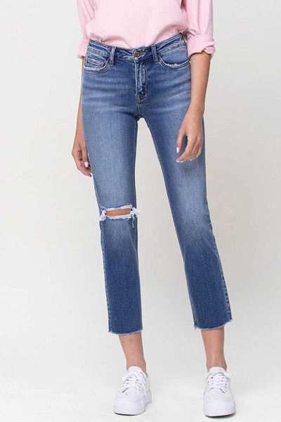 Vervet Mid-Rise Straight Crop Jeans