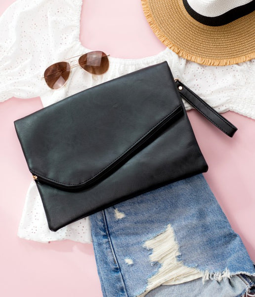 Out on the Town Foldover Envelope Clutch Bag