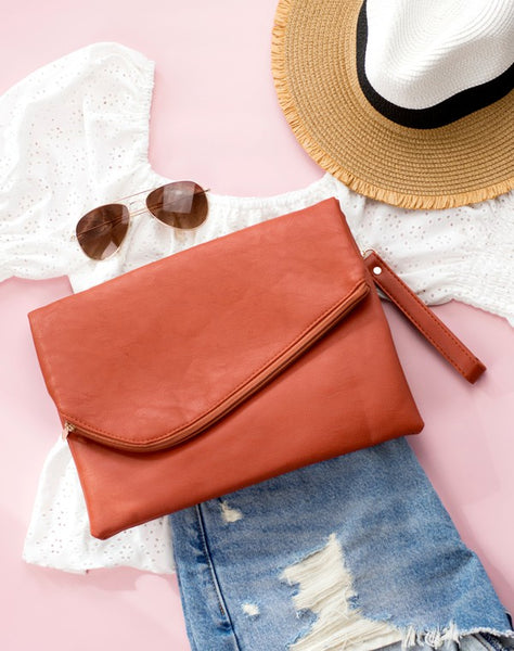 Out on the Town Foldover Envelope Clutch Bag