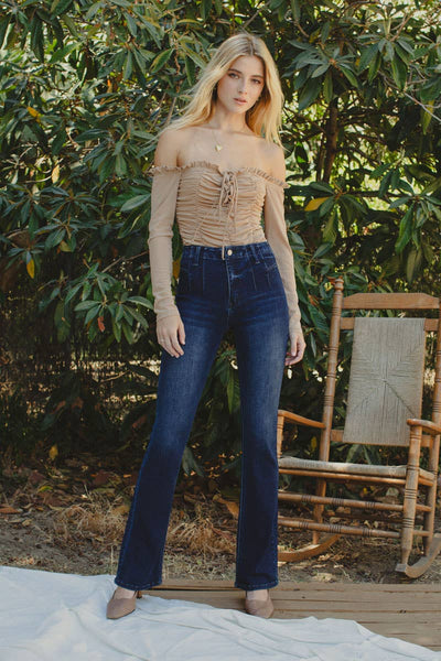 KanCan High Rise Boot Cut Dark Wash Jeans The "Phoebe"