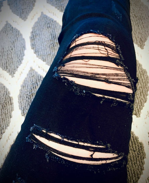 KanCan Distressed Black Skinnies The "Daria"