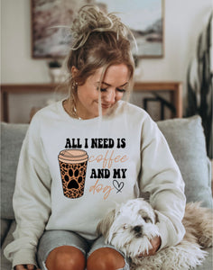 Coffee and My Dog Crewneck Sweater