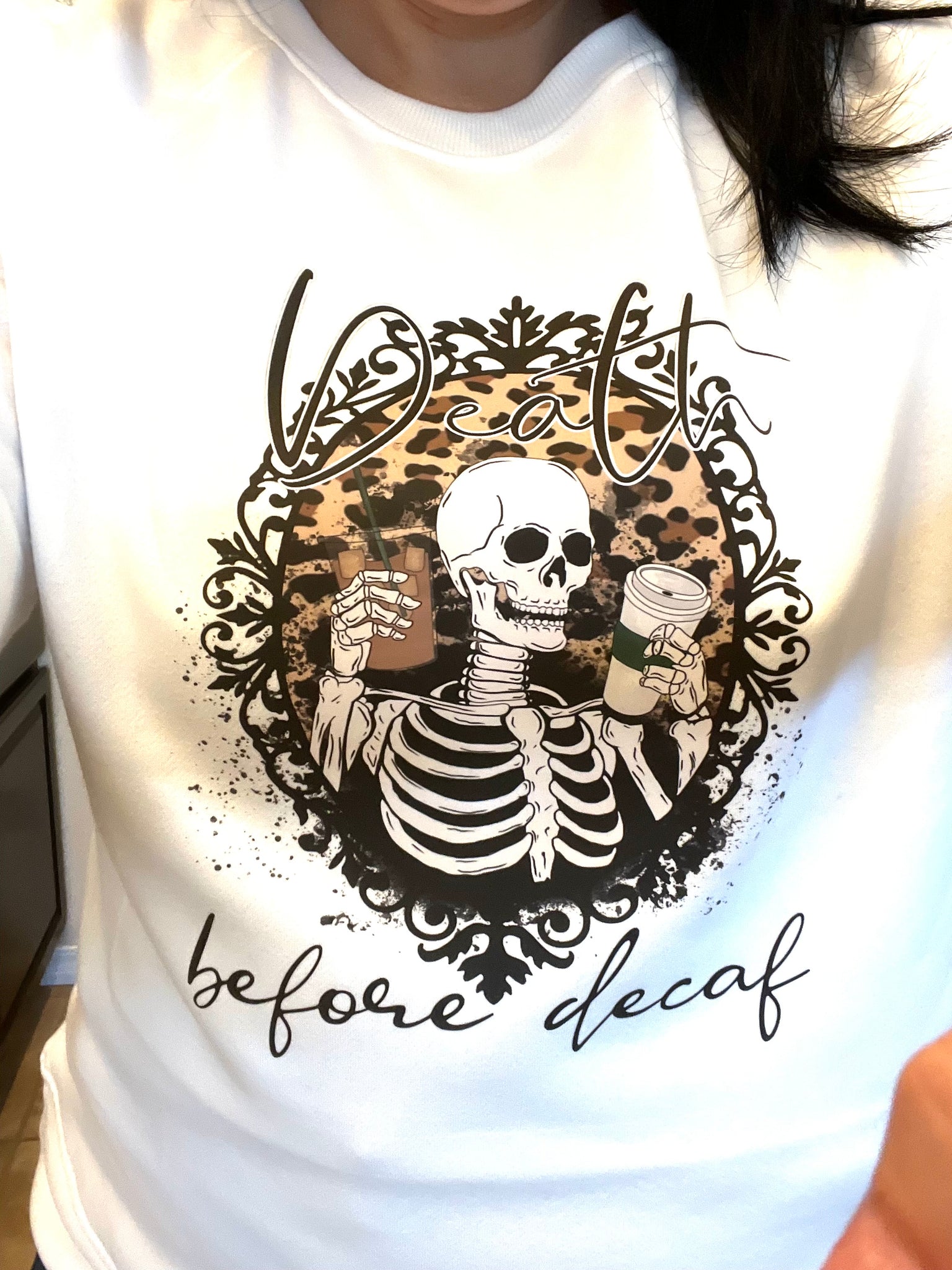 Death Before Decaf Crewneck Sweater