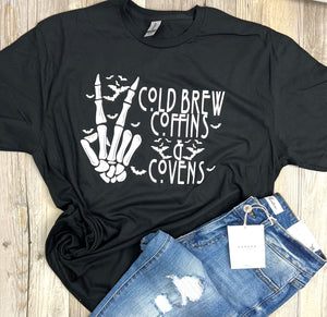 Cold Brew, Coffins & Covens T-Shirt